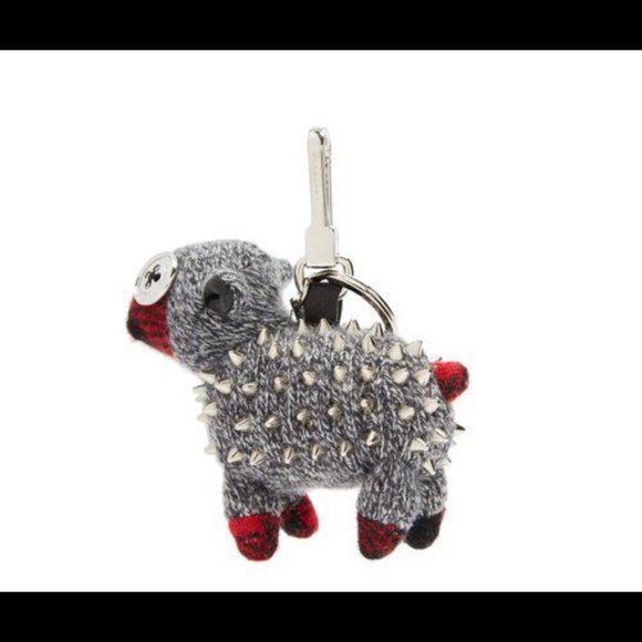 Burberry Wendy Studded Sheep Cashmere Keychain Bag - Picture 2 of 8